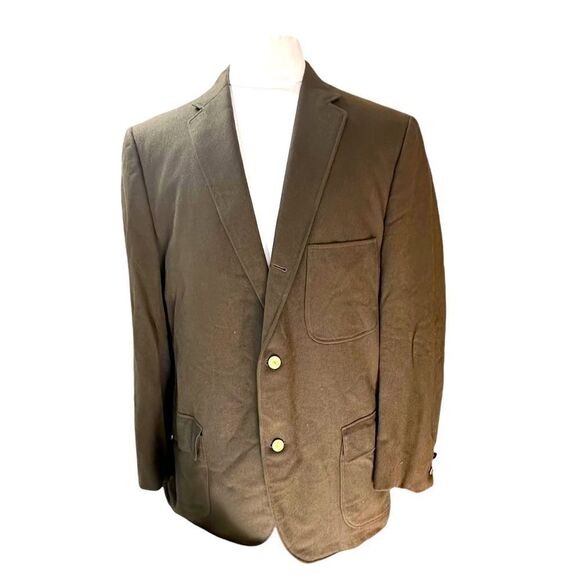 Vintage 1960s Brown Handmade lightweight wool blend blazer size 42R - Picture 3 of 13
